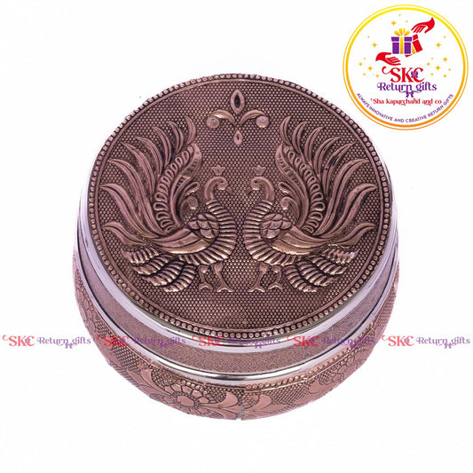 Stainless Steel Embosed Double Peacock Box