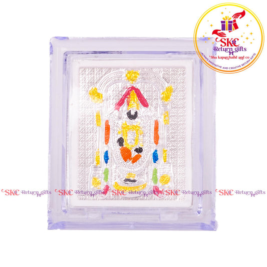 999 Silver Foil Tirupati Balaji Mini Stand