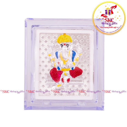 999 Silver Foil Ganesh Mini Stand