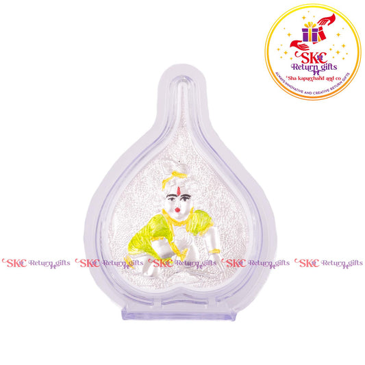 999 Silver Foil Krishna Mini Pan Stand