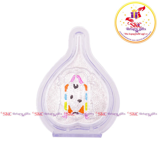 999 Silver Foil Tirupati Balaji Mini Pan Stand