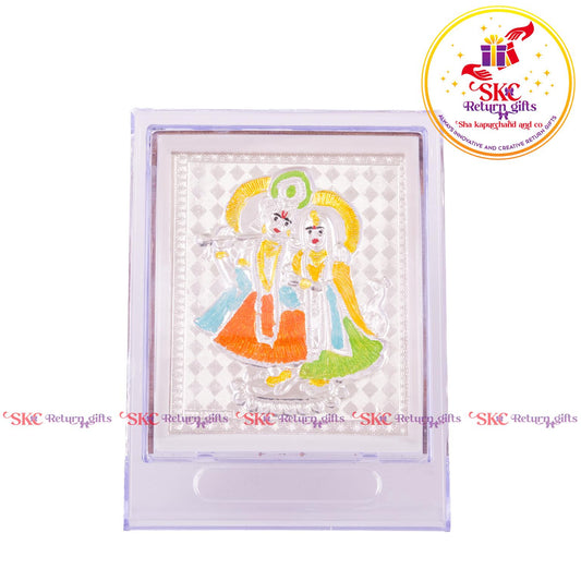 999 Silver Foil Radha Krishna Big Stand