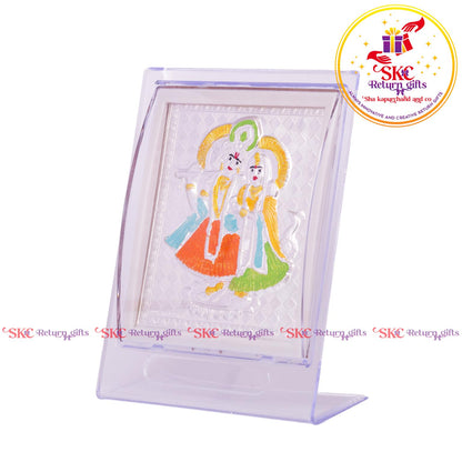 999 Silver Foil Radha Krishna Big Stand