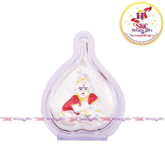 999 Silver Foil Krishna Big Pan Stand