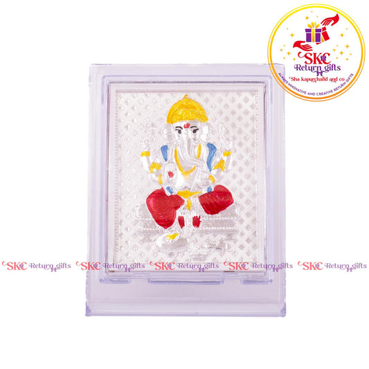 999 Silver Foil Ganesha Medium Stand