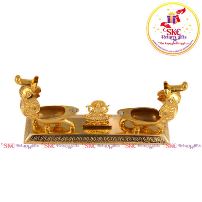 Double Elephant Kum-kum Holder With Maha Laxmi