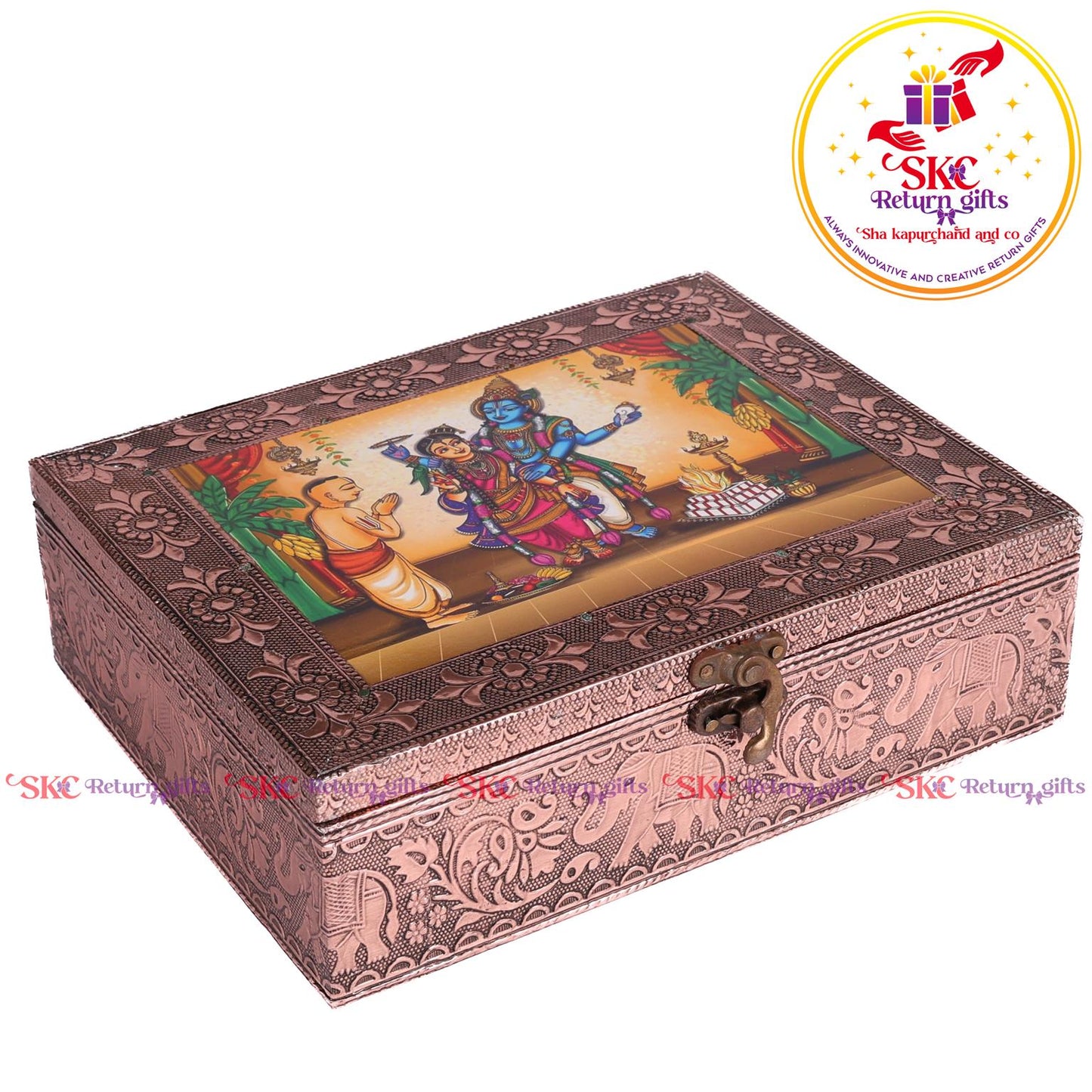 Tanjore Digital Art Pooja Box Gharalakshmi