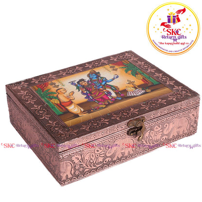 Tanjore Digital Art Pooja Box Gharalakshmi