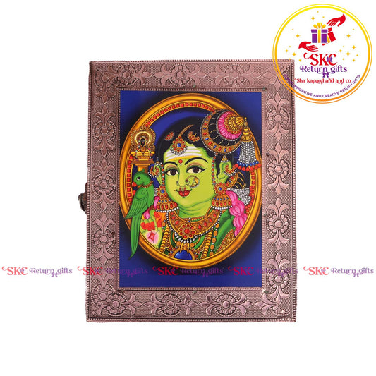 Tanjore Digital Art Pooja Box Meenakshi Aman