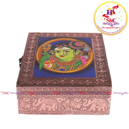 Tanjore Digital Art Pooja Box Meenakshi Aman