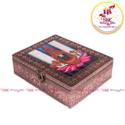Tanjore Digital Art Pooja Box Ram Darbar
