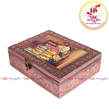 Tanjore Digital Art Pooja Box Ram Darbar