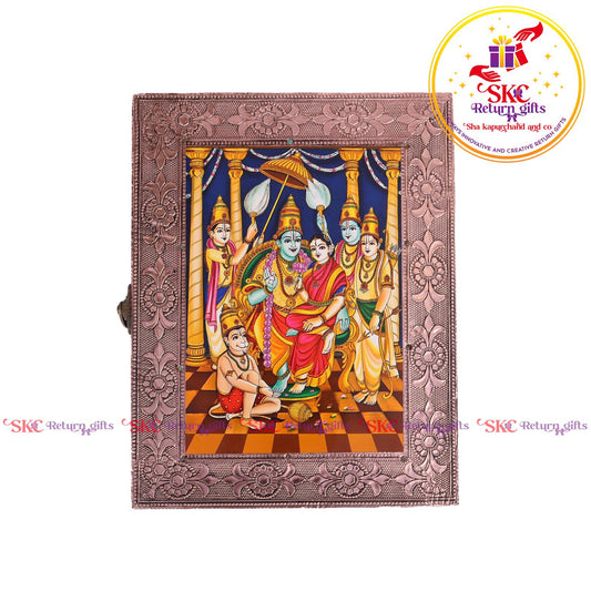 Tanjore Digital Art Pooja Box Ram Darbar