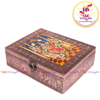Tanjore Digital Art Pooja Box Ram Darbar