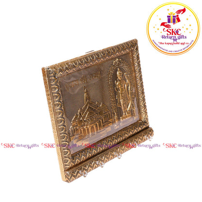 Double Elephant Pooja Box Embosed