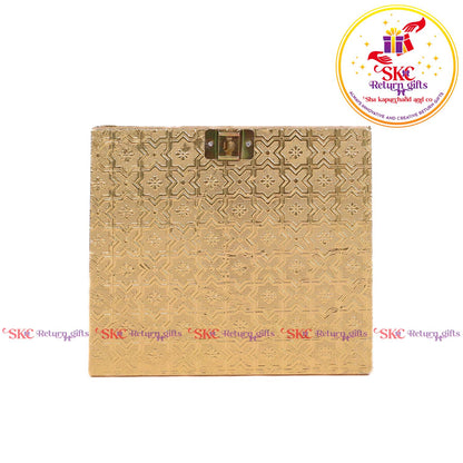 Double Elephant Pooja Box Embosed
