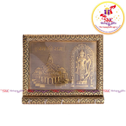 Double Elephant Pooja Box Embosed
