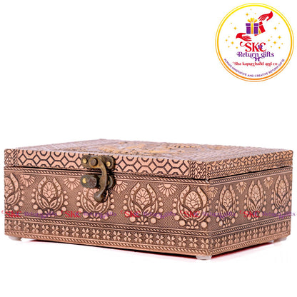 Embossad Peacock Jewellery Box