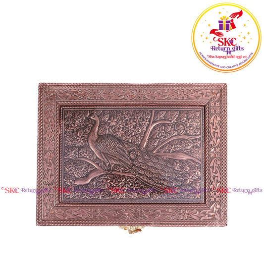 Embossed Peacock Jewellery Box