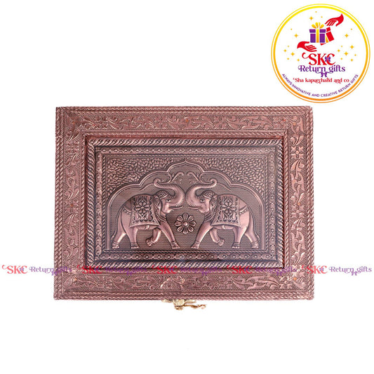 Embossed  Double Elephant Jewellery Box