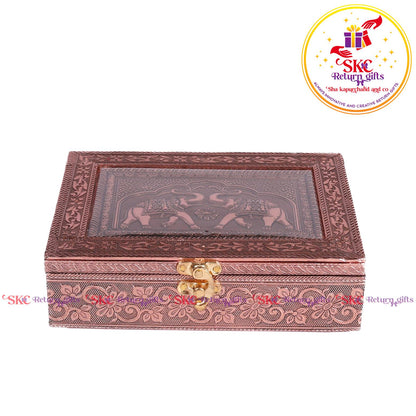 Embossed  Double Elephant Jewellery Box