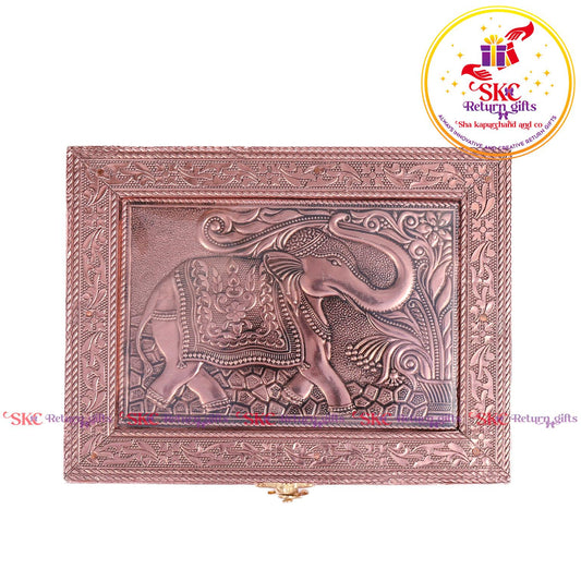 Embossed Elephant Jewellery Box