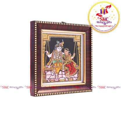 Tanjore Digital Art & Radha Krishna