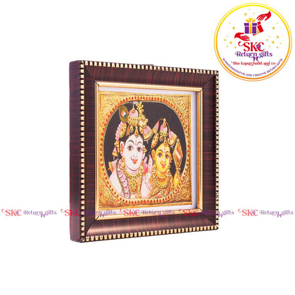 Tanjore Digital Art & Radha Krishna