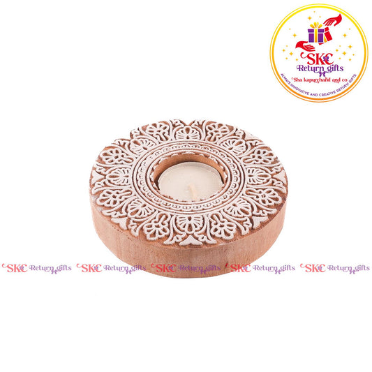 Wooden Block Candle Stand Big