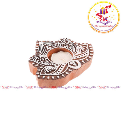 Wooden Block Candle Stand Big