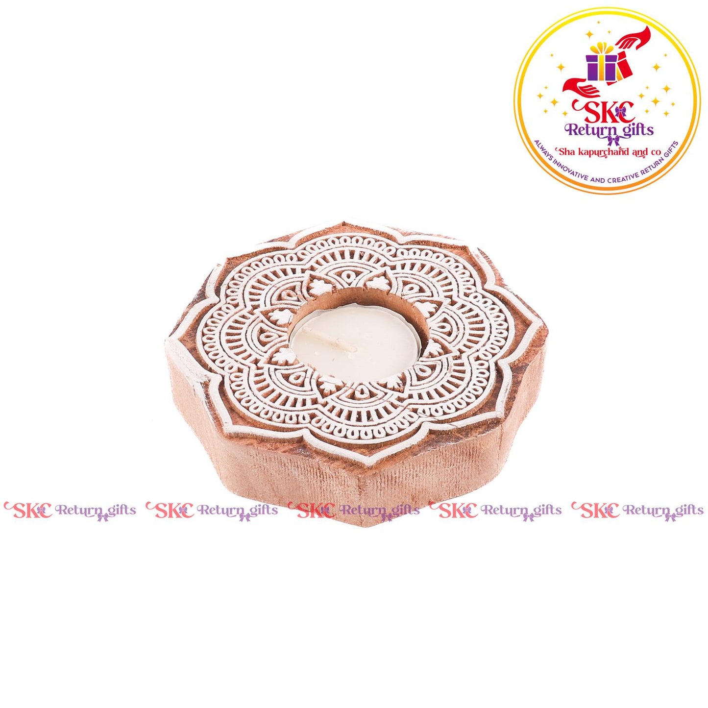 Wooden Block Candle Stand Big