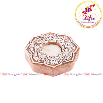 Wooden Block Candle Stand Big