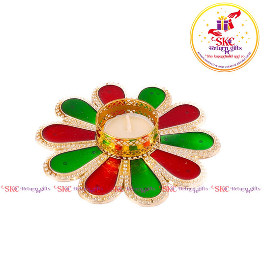 Fiber Meena Candle Stand