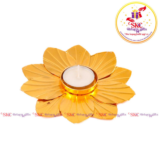 Tea Light Candle Holder Gold