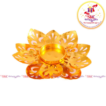 Tea Light Candle Holder Gold