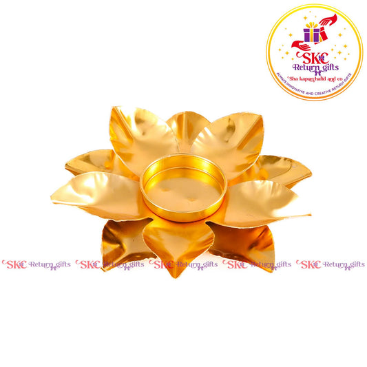 Tea Light Candle Holder Gold