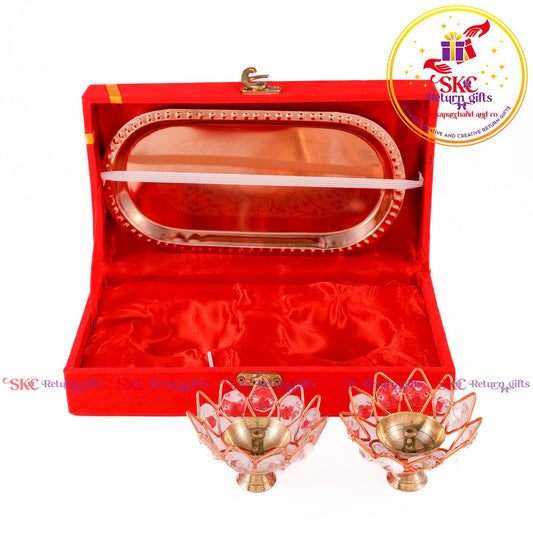 Premium Gift Set Crystal Diya
