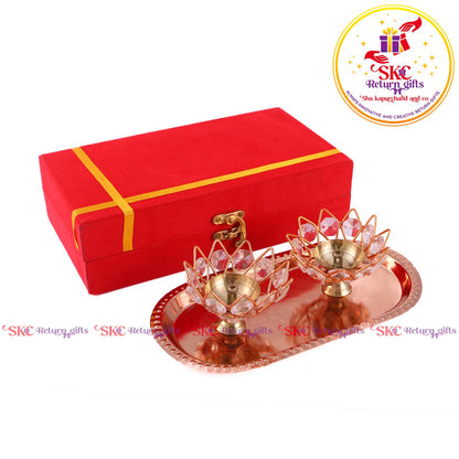 Premium Gift Set Crystal Diya