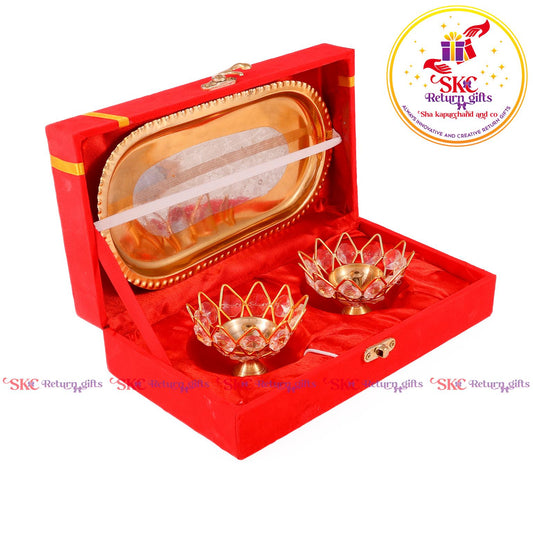 Premium Gift Set Crystal Diya