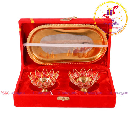 Premium Gift Set Crystal Diya