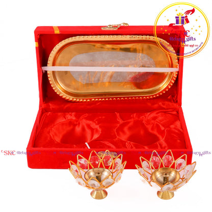 Premium Gift Set Crystal Diya
