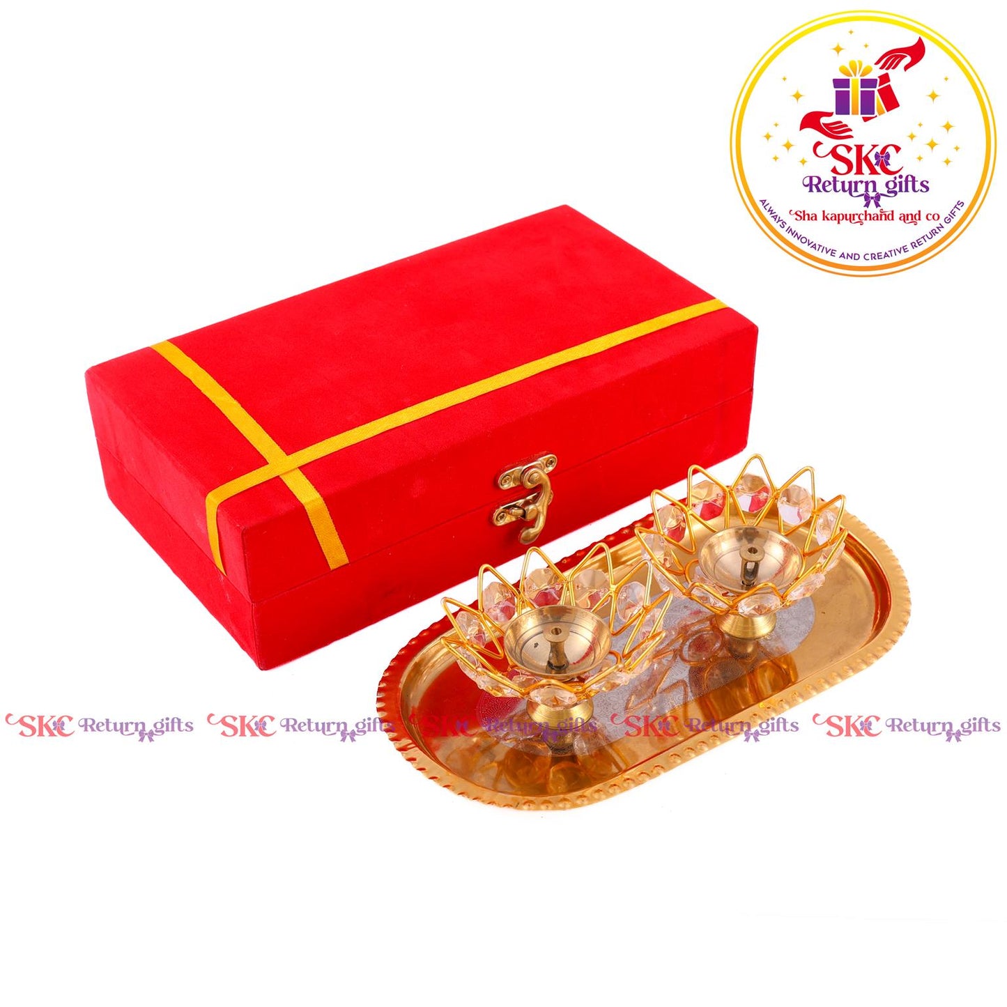 Premium Gift Set Crystal Diya