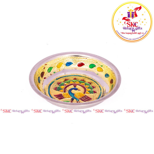 4 Inch Meenakari Pooja Plate