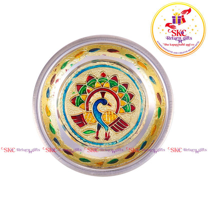 4 Inch Meenakari Pooja Plate