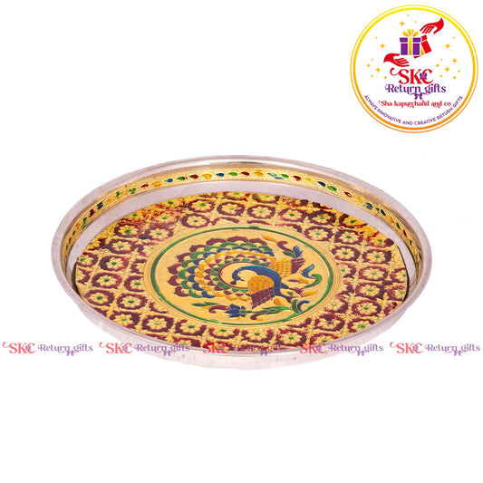 12 Inch Meenakari Pooja Plate