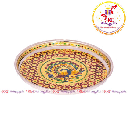 12 Inch Meenakari Pooja Plate