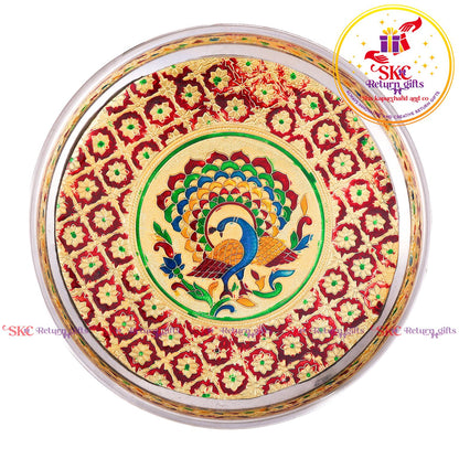 12 Inch Meenakari Pooja Plate
