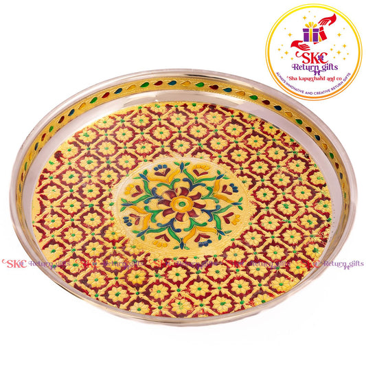 12 Inch Meenakari Pooja Plate