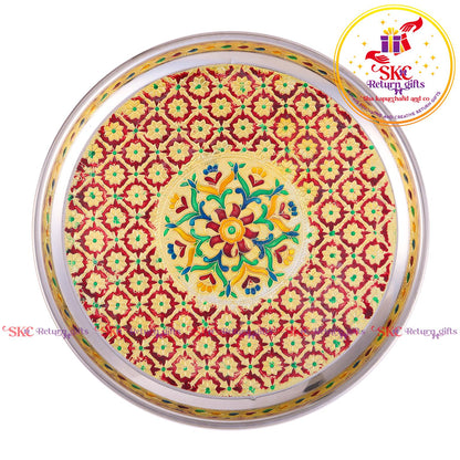 12 Inch Meenakari Pooja Plate