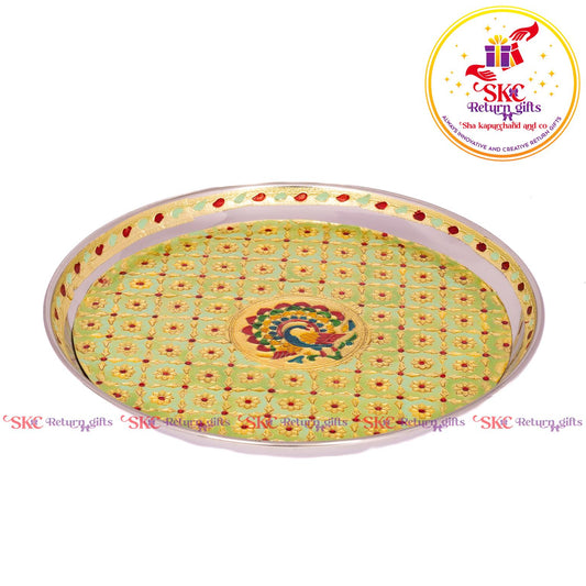 12 Inch Meenakari Pooja Plate